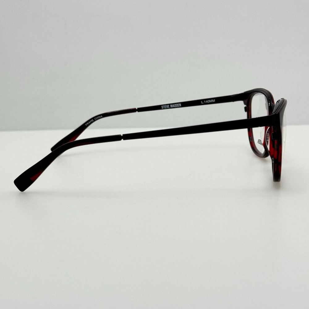 Steve Madden Eyeglasses Eye Glasses Frames Sliick Merlot Horn 52-19-140 - Picture 2 of 6